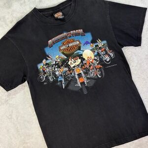 Harley-Davidson Looney Tunes Men's M Running with the Pack Taz Bugs Bunny Tee